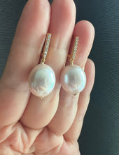 Load image into Gallery viewer, [RARE] Ivory-Pink Freshwater Pearl 14KGF Earrings