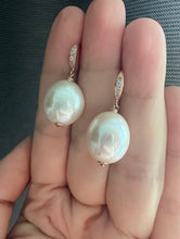 Load image into Gallery viewer, [RARE] Large Ivory-Pink Freshwater Pearls 14KRGF Earrings