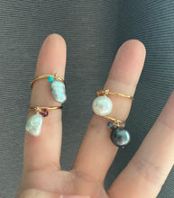 Load image into Gallery viewer, Freshwater Pearl &amp; Gem Rings Gold