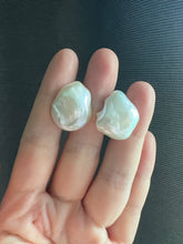 Load image into Gallery viewer, #5: XL Ivory Baroque Keshi Pearl Statement Earring Studs