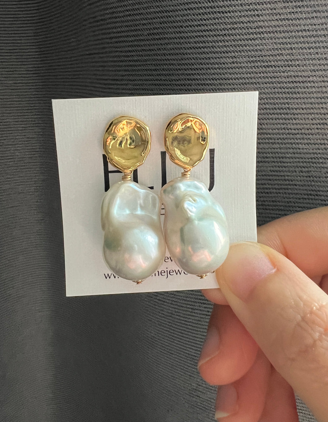 Ivory Baroque Pearl Earrings 14KGF