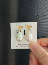 Load image into Gallery viewer, Ivory Pearl Floral Earring Studs