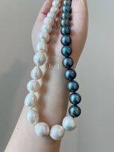 Load image into Gallery viewer, Picasso: XL Ivory and Black Freshwater Pearl Statement Necklace