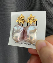 Load image into Gallery viewer, Pink Baroque Pearl Earrings 14KGF