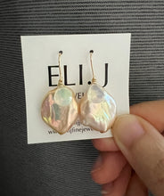 Load image into Gallery viewer, Large Peach Keshi Pearls Opal Earrings 14KGF
