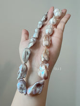 Load image into Gallery viewer, [RARE] Monet: Large Baroque Pearls Silver, Purple, Peach, Ivory Necklace