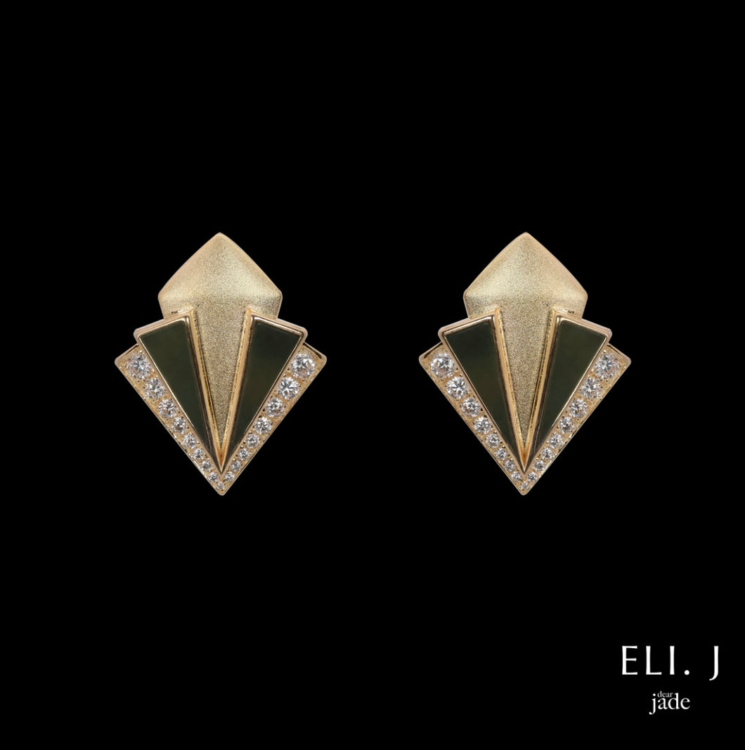 Gabrielle: Art Deco Jade Earrings