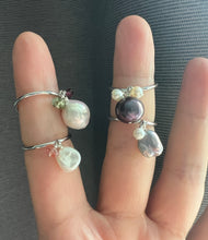 Load image into Gallery viewer, Freshwater Pearl &amp; Gem Rings Silver