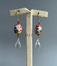 Load image into Gallery viewer, Vintage Glass Ovals, Green Amethyst 14kGF Earrings