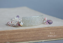 Load image into Gallery viewer, [EXCLUSIVE] Type A Lavender Burmese Jadeite Bars, Pink Sapphire, Gems 925 Silver Bracelet
