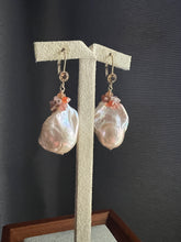Load image into Gallery viewer, Peach Baroque Pearls, Gemstone 14KGF Earrings