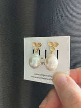 Load image into Gallery viewer, Ivory Pearl Floral Earring Studs