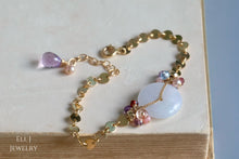 Load image into Gallery viewer, Type A Burmese Lavender Jade Donut 14KGF Bracelet