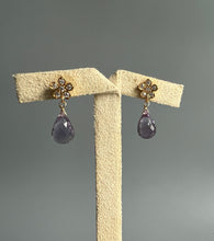 Load image into Gallery viewer, Amethyst Drops, Daisy Earring Studs