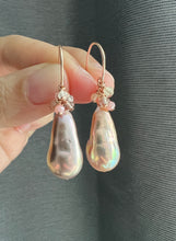 Load image into Gallery viewer, Rainbow Purple-Pink Freshwater Pearls &amp; Gem Earrings