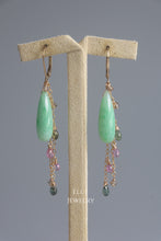 Load image into Gallery viewer, [EXCLUSIVE] Type A Burmese Jadeite Drops, Sapphire 14KGF Earrings