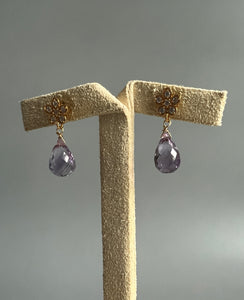 Amethyst Drops, Daisy Earring Studs