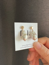Load image into Gallery viewer, Ivory Rainbow Lustre Misfits, Gold Minimalist Earring Studs