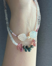 Load image into Gallery viewer, Tourmaline and Spinel MOP Dainty Gemstone Necklaces