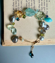 Load image into Gallery viewer, Dreams: Blue Gemstones 14KGF Charm Bracelet