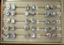 Load image into Gallery viewer, Ivory Keshi Pearl Earring Studs (Large) 925 Sterling Silver