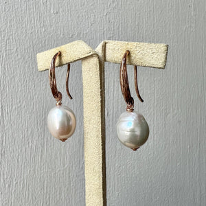 Ivory Pearl Earrings Rose Gold