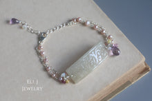 Load image into Gallery viewer, [EXCLUSIVE] Type A Lavender Burmese Jadeite Bars, Pink Sapphire, Gems 925 Silver Bracelet