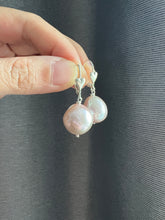 Load image into Gallery viewer, Large Sweet Pink Pearls 925 Silver Heart Earrings