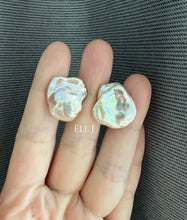 Load image into Gallery viewer, [RARE] XL Keshi Pearl (Natural Pink-Peach Color) Earring Studs