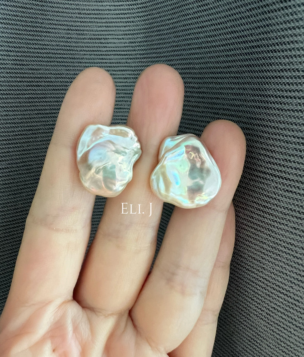 [RARE] XL Keshi Pearl (Natural Pink-Peach Color) Earring Studs