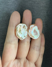 Load image into Gallery viewer, [RARE] XL Keshi Pearl (Natural Peach Color) Earring Studs