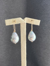 Load image into Gallery viewer, Silver-Rainbow Large Pearls 14KRGF Earrings