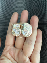 Load image into Gallery viewer, [VERY RARE] XL Keshi Pearl (Natural Gold-Peach Color) Earring Studs