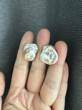 Load image into Gallery viewer, [RARE] XL Keshi Pearl (Natural Pink-Peach Color) Earring Studs