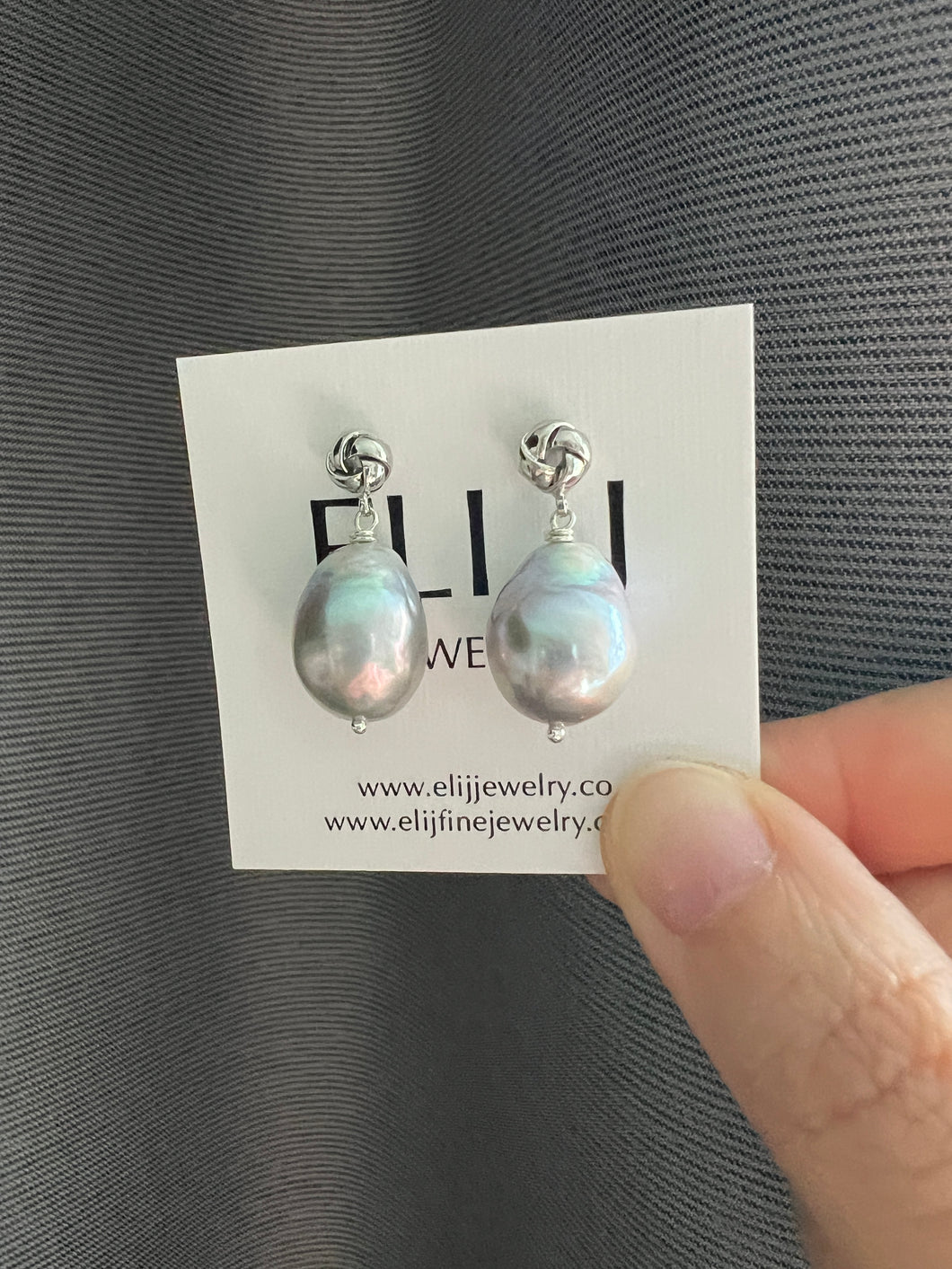 Silver Pearls Knot Earrings