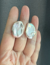 Load image into Gallery viewer, [RARE] XL Pink FW Keshi Pearl Earring Studs