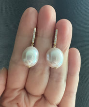 Load image into Gallery viewer, [RARE] Ivory-Pink Freshwater Pearl 14KGF Earrings