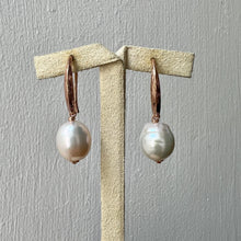 Load image into Gallery viewer, Ivory Pearl Earrings Rose Gold