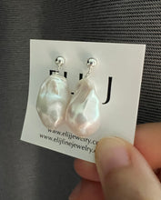 Load image into Gallery viewer, Ivory Baroque Pearl Earrings 925 Silver