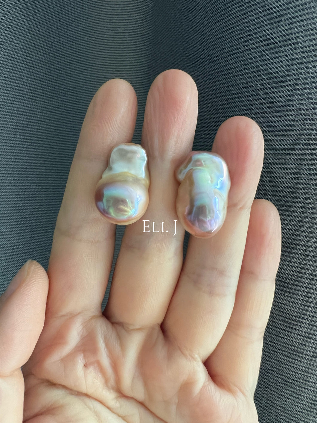 #8: Top Purple-Golden Rainbow Freshwater Baroque Pearl Earring Studs