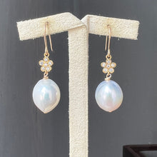 Load image into Gallery viewer, Ivory Pearls Daisy 14kGF Earrings