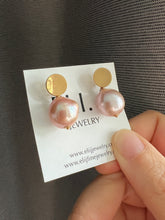 Load image into Gallery viewer, Pink Edison Pearls Modern Round Studs