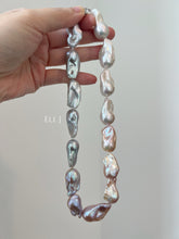 Load image into Gallery viewer, [RARE] Monet: Large Baroque Pearls Silver, Purple, Peach, Ivory Necklace