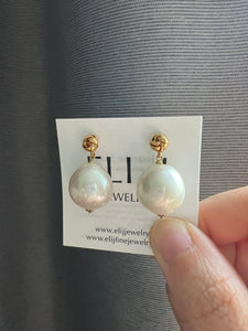 Plump Ivory Pearl Knot Earring Studs