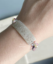 Load image into Gallery viewer, [EXCLUSIVE] Type A Lavender Burmese Jadeite Bars, Pink Sapphire, Gems 925 Silver Bracelet