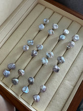 Load image into Gallery viewer, [RARE] MOONLIGHT: Silver Freshwater Keshi Pearl 925 Silver Earring Studs