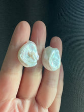 Load image into Gallery viewer, #1: XL Ivory Baroque Keshi Pearl Statement Earring Studs