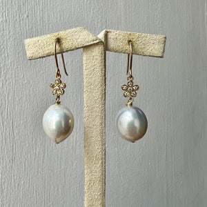 Ivory Pearls Daisy 14kGF Earrings