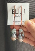 Load image into Gallery viewer, Silver Baroque Pearls 14KRGF Long Dangle