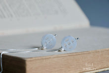 Load image into Gallery viewer, Type A Burmese Lavender Jadeite Coin Silver Earrings